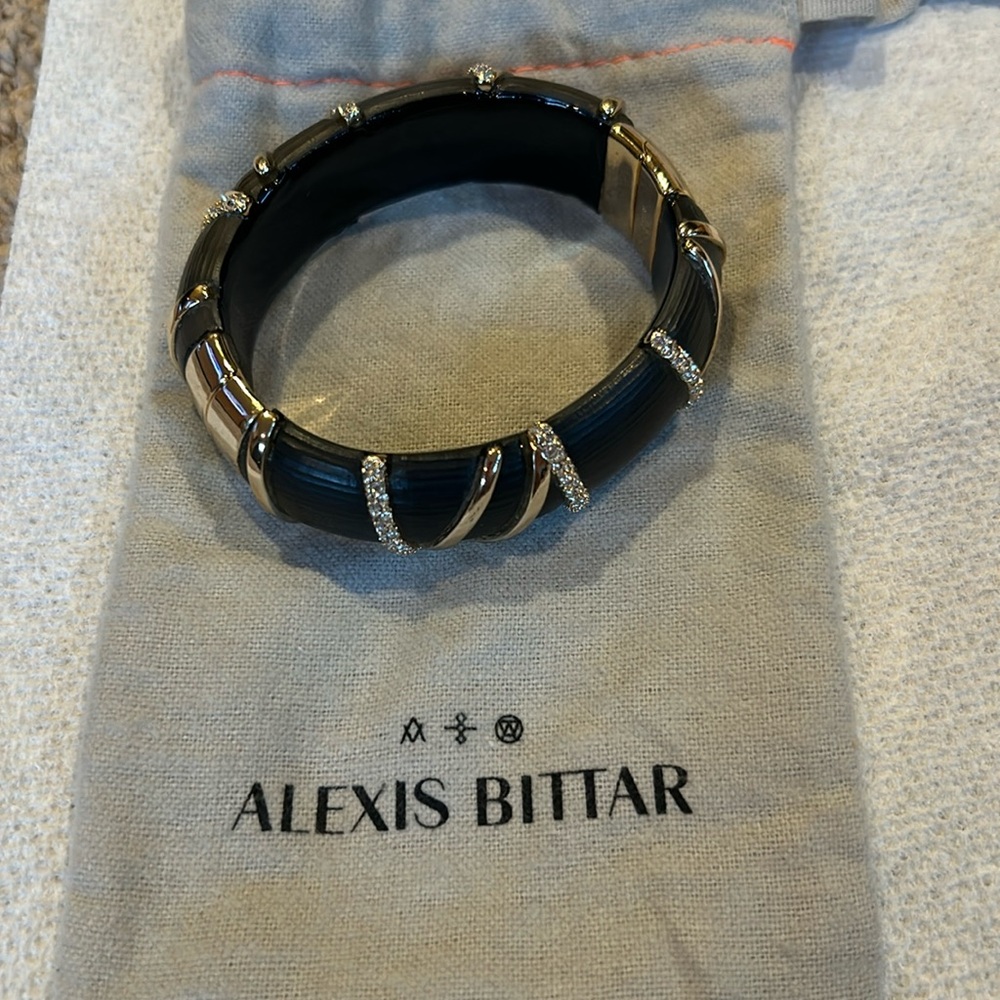 Alexis Bittar Signed Handcrafted Bracelet Lucite Rhinestone Crystal